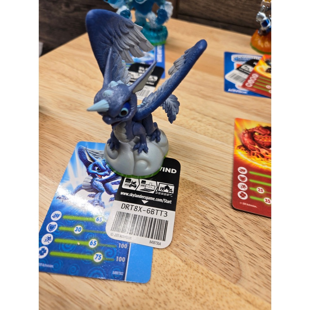 Skylanders Spyros Adventure Whirlwind Figure Card Sticker Code Air Dragon